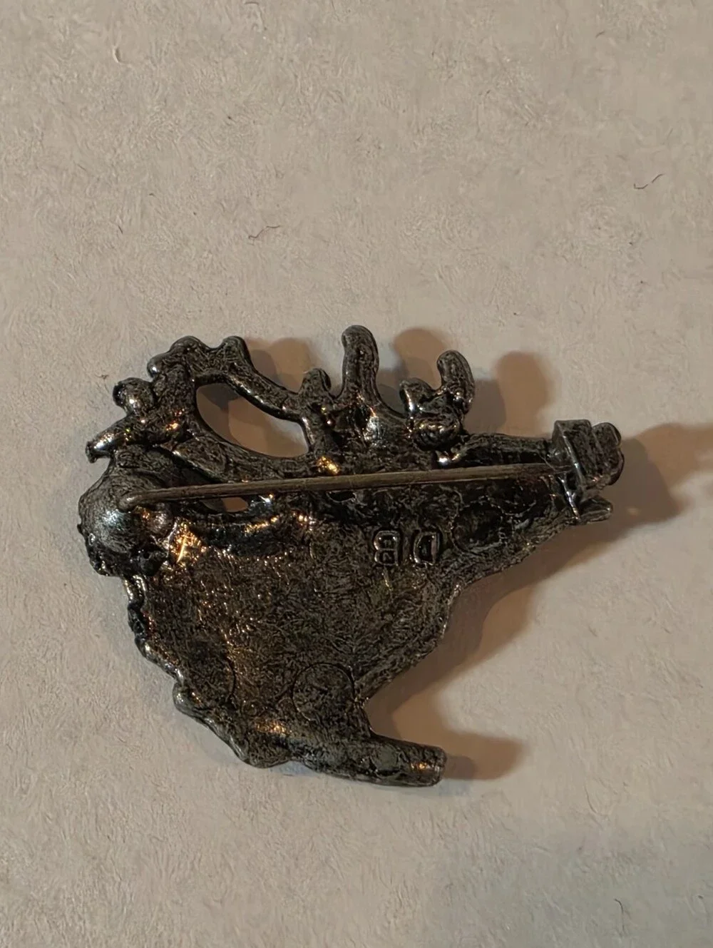 Hamish Dawson-Bowman Vintage Pewter Elk Pin Brooch